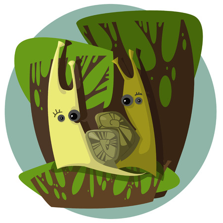 Illustration of a pair of snailsのイラスト素材