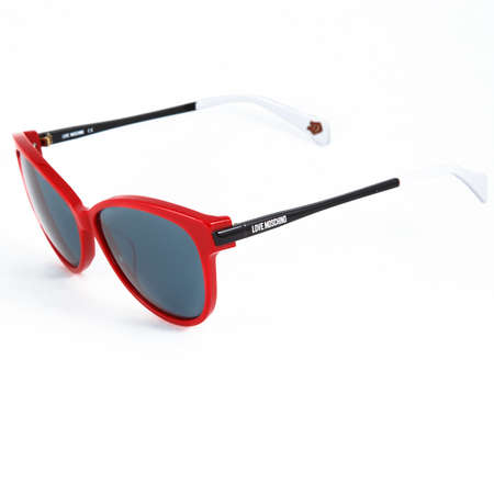 Sun goggles and glasses for vision in red frames. Red glasses frames on white backgroundの写真素材