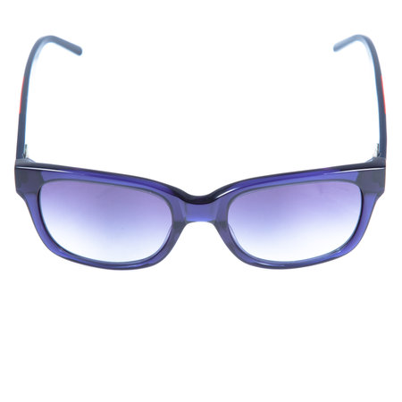 blue sunglasses frames on white background. Sun goggles and glasses for vision in blue frames.の写真素材