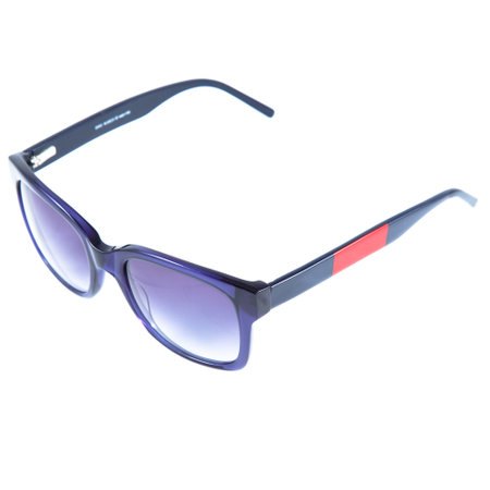 blue sunglasses frames on white background. Sun goggles and glasses for vision in blue frames.の写真素材