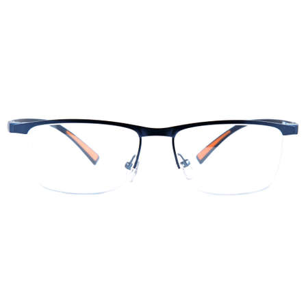 frames of glasses in blue on a white background. Eyeglasses in blue frames.の写真素材