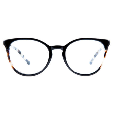 frames of glasses in blue on a white background. Eyeglasses in blue frames.の写真素材