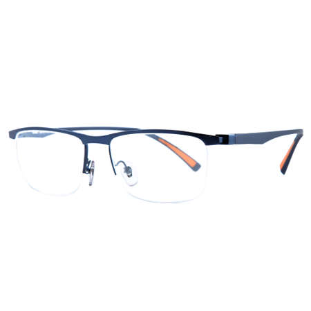 frames of glasses in blue on a white background. Eyeglasses in blue frames.の写真素材