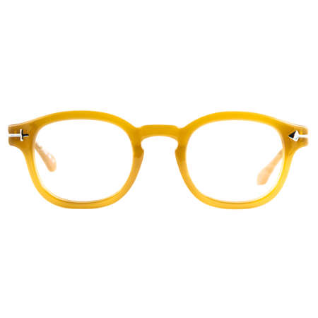 frames of glasses in blue on a white background. Eyeglasses in blue frames.の写真素材