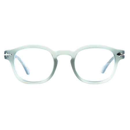 frames of glasses in blue on a white background. Eyeglasses in blue frames.の写真素材