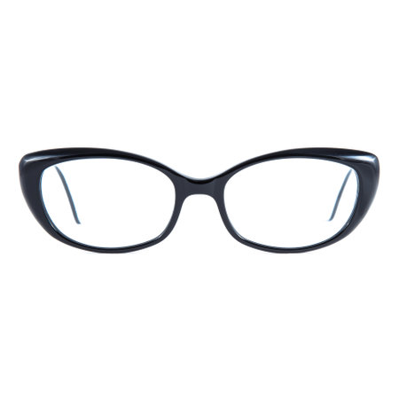 frames of glasses in blue on a white background. Eyeglasses in blue frames.の写真素材