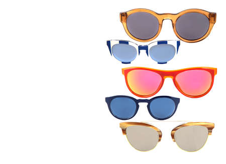 collage of eyeglass frames on a white background. Glasses on a white background, collageの写真素材