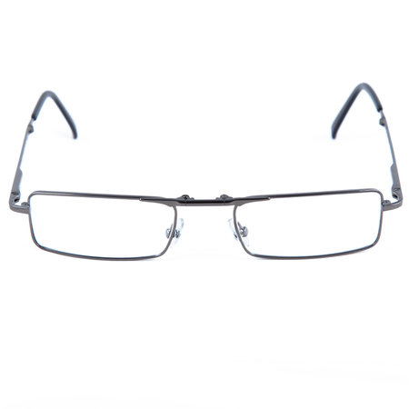eyeglass frames on a white background. Stylish framed glasses on a white background.の写真素材