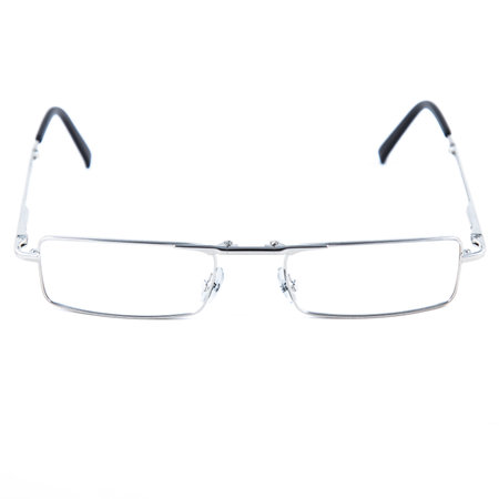 eyeglass frames on a white background. Stylish framed glasses on a white background.の写真素材