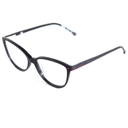 eyeglass frames on a white background. Stylish framed glasses on a white background.の写真素材