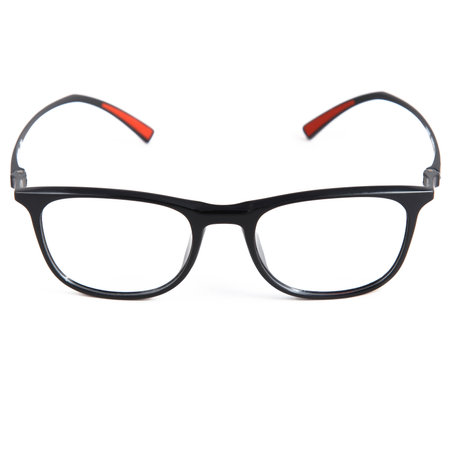 eyeglass frames on a white background. Stylish framed glasses on a white background.の写真素材