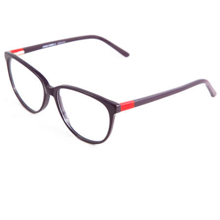 eyeglass frames on a white background. Stylish framed glasses on a white background.の写真素材