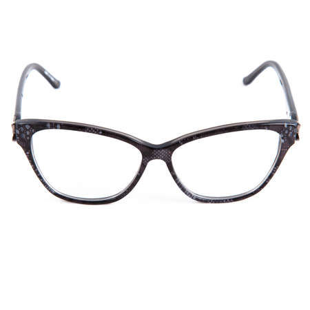 eyeglass frames on a white background. Stylish framed glasses on a white background.の写真素材