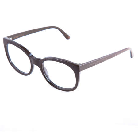 eyeglass frames on a white background. Stylish framed glasses on a white background.の写真素材