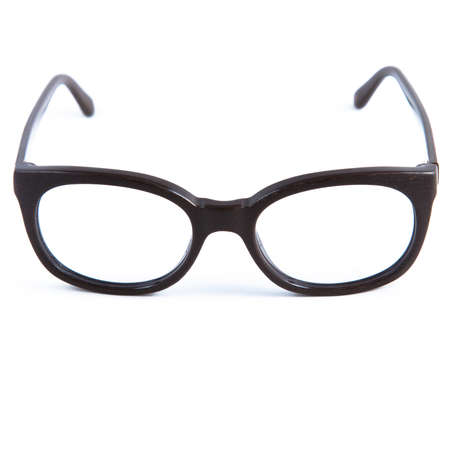 eyeglass frames on a white background. Stylish framed glasses on a white background.の写真素材