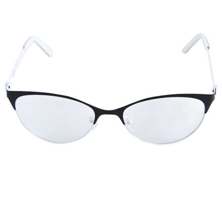 eyeglass frames on a white background. Stylish framed glasses on a white background.の写真素材
