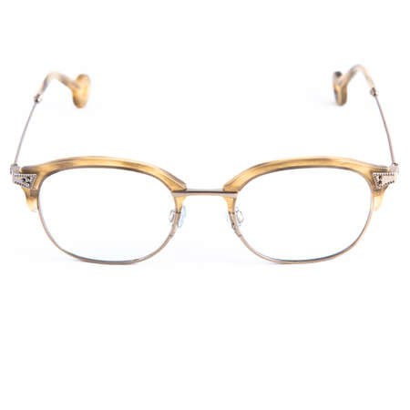 eyeglass frames on a white background. Stylish framed glasses on a white background.の写真素材