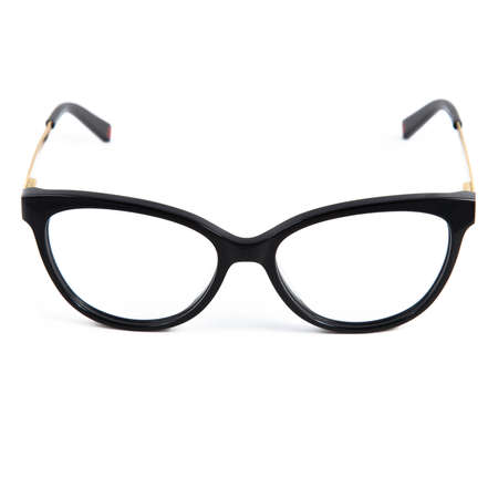 eyeglass frames on a white background. Stylish framed glasses on a white background.の写真素材