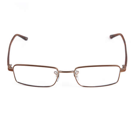 eyeglass frames on a white background. Stylish framed glasses on a white background.の写真素材