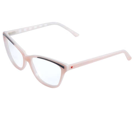 eyeglass frames on a white background. Stylish framed glasses on a white background.の写真素材