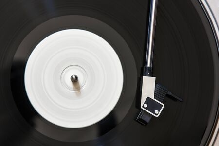 Vinyl player. Spinning recordの写真素材