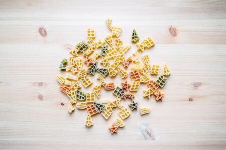 pasta in the form of Christmas decorationsの写真素材