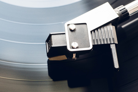 Vinyl player. Spinning record