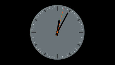 gray wall clock shows the time