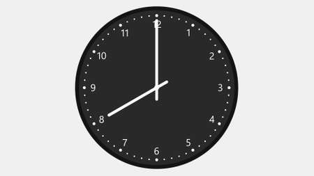 black dial wall clock show eight o'clockの写真素材