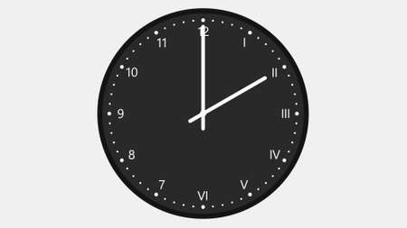 wall clock with dial with Arabic and Roman numerals in halfの写真素材
