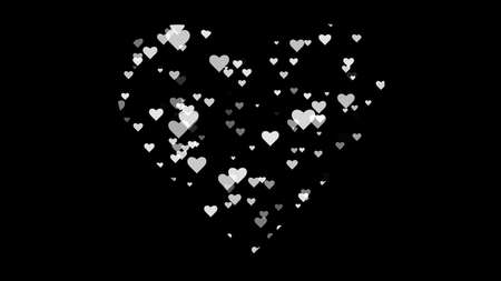 black and white heart shapeの写真素材