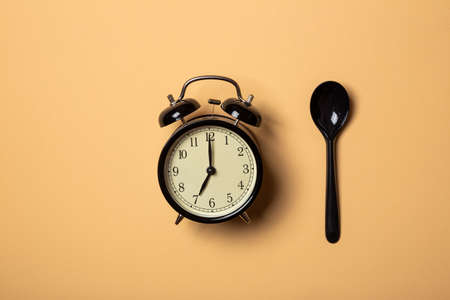 time to eat with plastic cutleryの写真素材