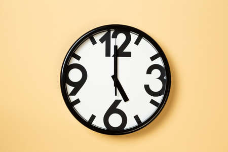 wall clock show five o'clockの写真素材
