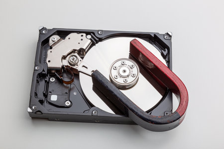 Wipe a Hard Drive with a magnetの写真素材