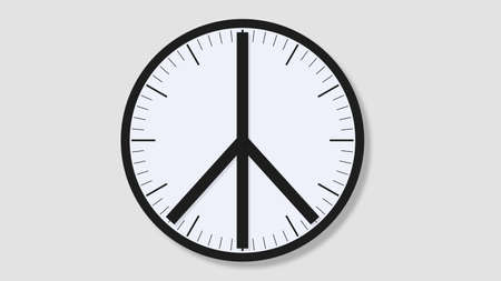 peace sign on the watch face, time to stop war concept