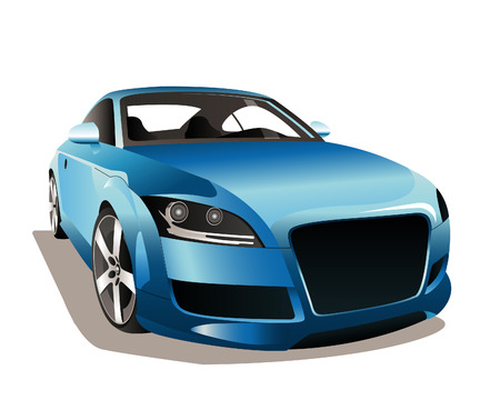 The image of a sports blue car on a white background.のイラスト素材