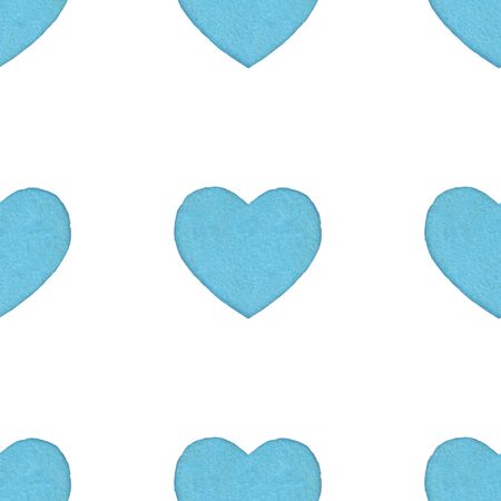 Seamless pattern of blue hearts. Love concept. Design for packaging and backgrounds.の写真素材