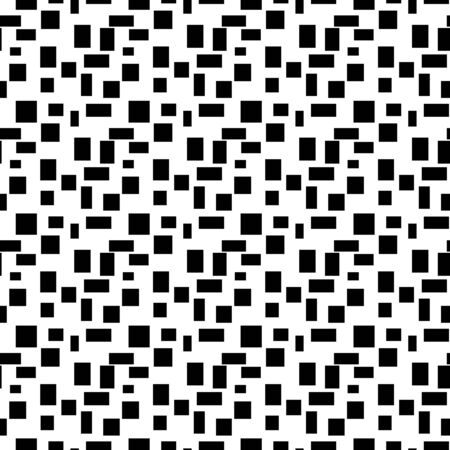 Seamless endless infinity pattern of geometric black rectangle shapes. Drawing for wrapping paper, fabric, wallpaper.の写真素材