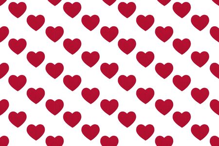 Seamless pattern of red hearts. Love concept. Design for packaging and backgrounds.の写真素材