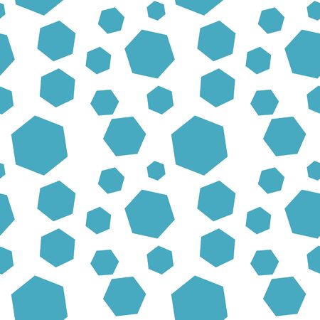 Seamless endless infinity pattern of geometric blue hexagon shapes. Drawing for wrapping paper, fabric, wallpaper.の写真素材