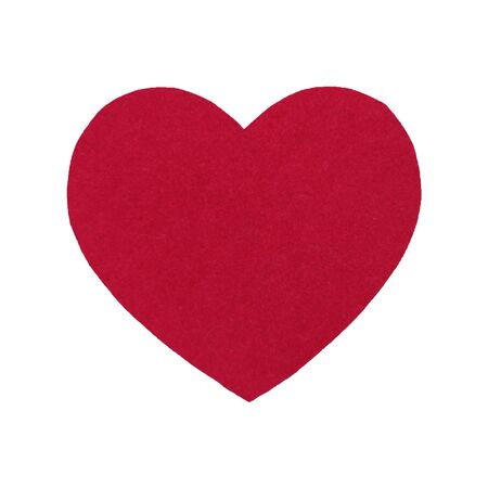 Red isolated heart made of paper symbol of love on a white background.の写真素材