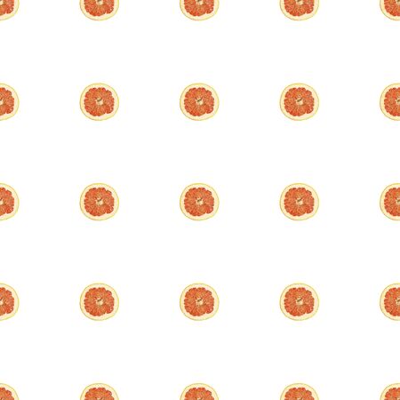 Seamless pattern of isolated slices of grapefruit. Wallpaper for background, design and packaging.の写真素材
