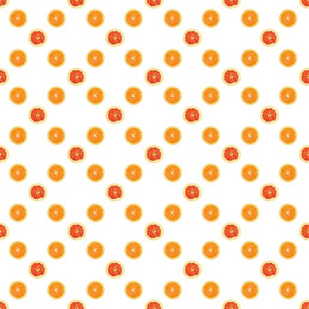 Seamless infinity pattern of isolated slices of grapefruit and orange. Stock illustartion for web and print, wallpaper, background, design and packaging, wrapping and scrapbooking paperの写真素材