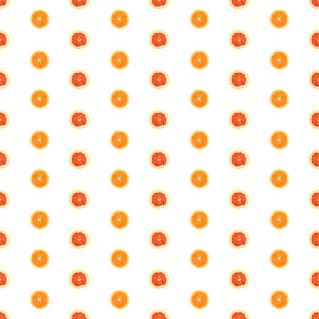 Seamless infinity pattern of isolated slices of grapefruit and orange. Stock illustartion for web and print, wallpaper, background, design and packaging, wrapping and scrapbooking paperの写真素材