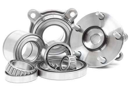 various bearings lie on a gray backgroundの写真素材