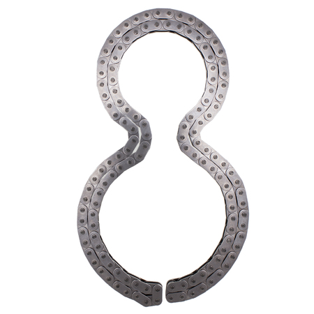 number eight - the figure is laid out using a chain on a white background. Car part for auto shop.