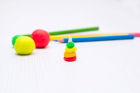 play with plasticineの写真素材