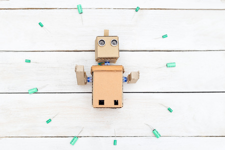 Robot with hands. Flat layの写真素材