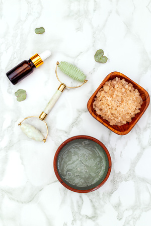 Beauty Products For A Facial Treatment. Verticalの写真素材