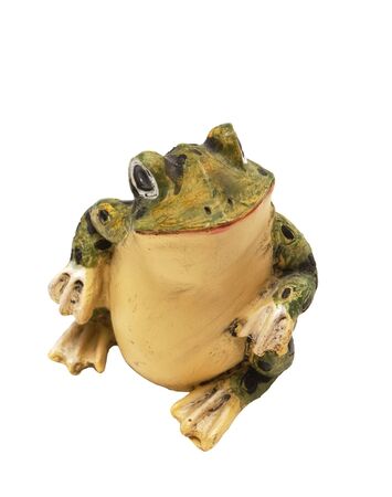 Figurine of a frog on a white background (isolated).の写真素材